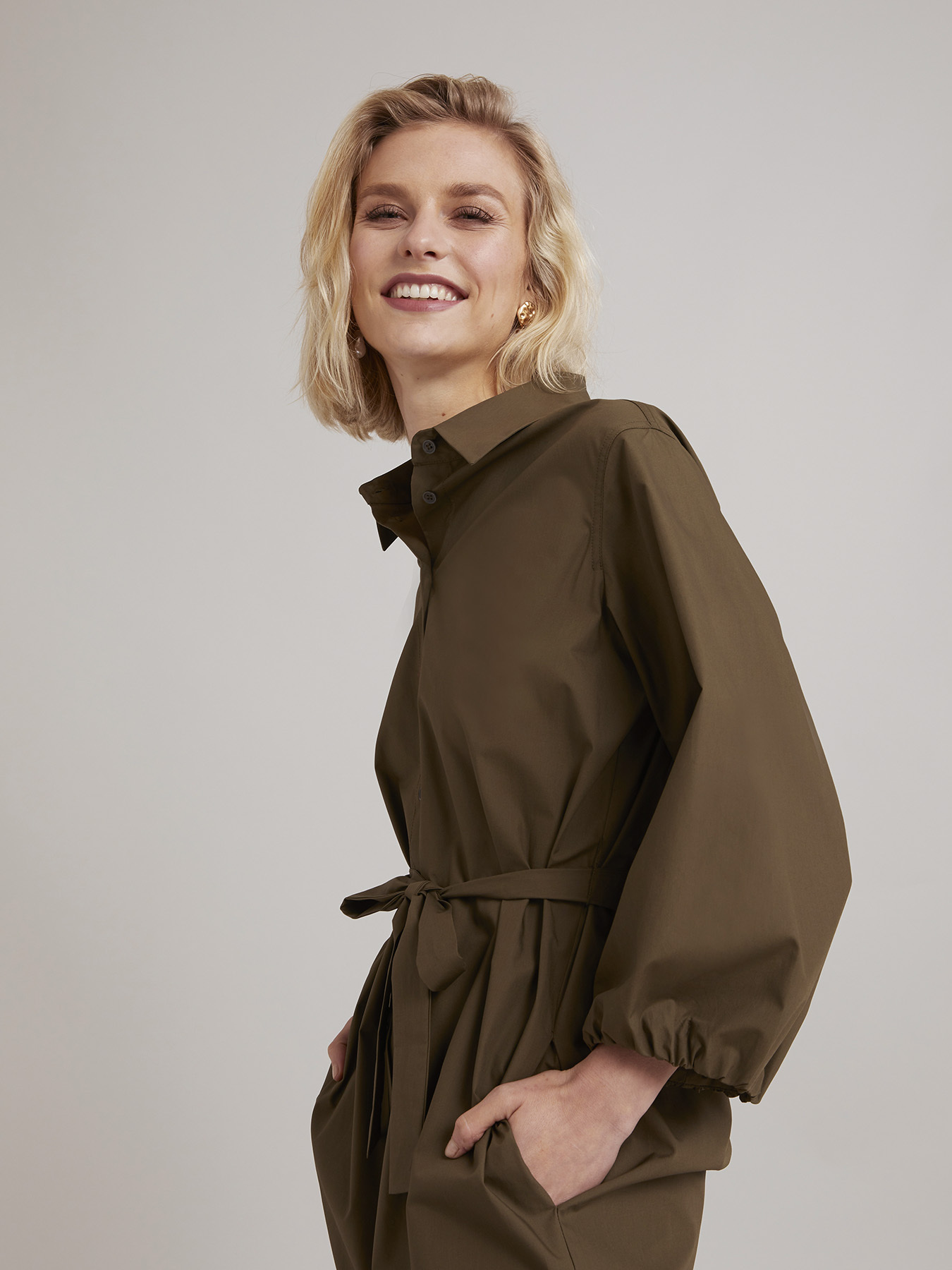 Shirt dress in popeline image number 0