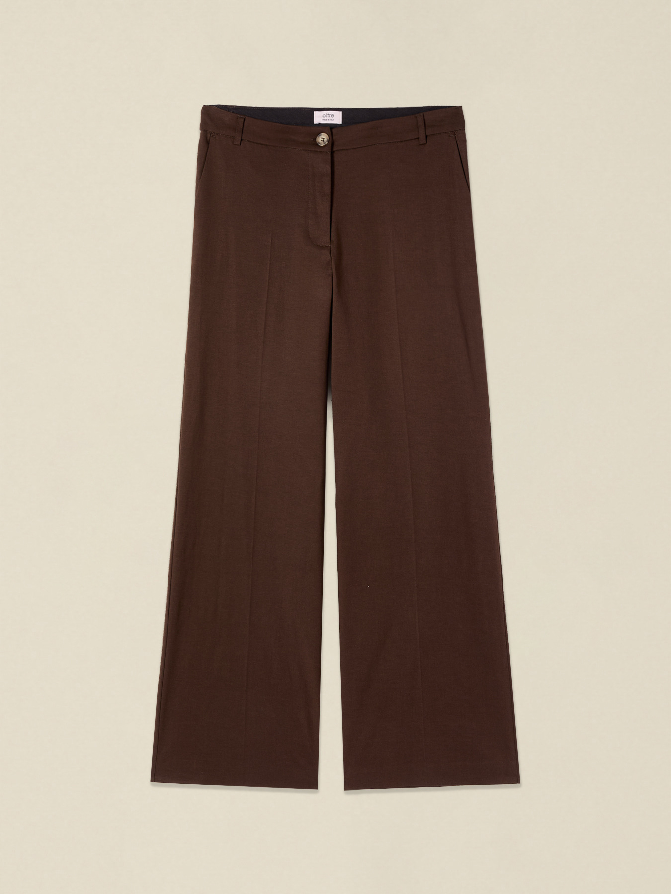 Pantaloni palazzo in twill misto cotone image number 4
