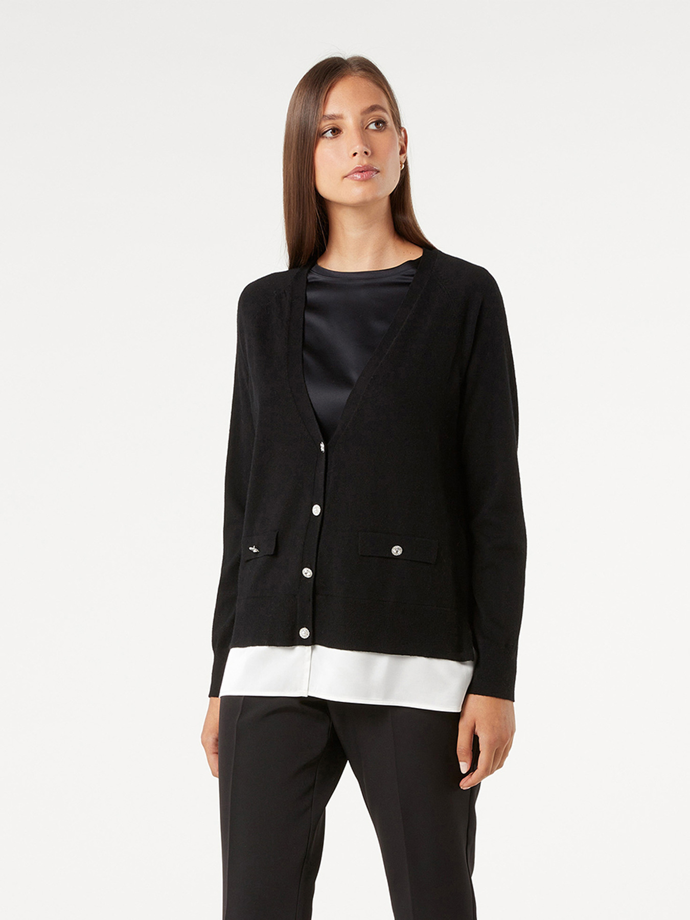 Overlay effect cardigan image number 0