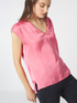 Blusa in raso scollo a V image number 2