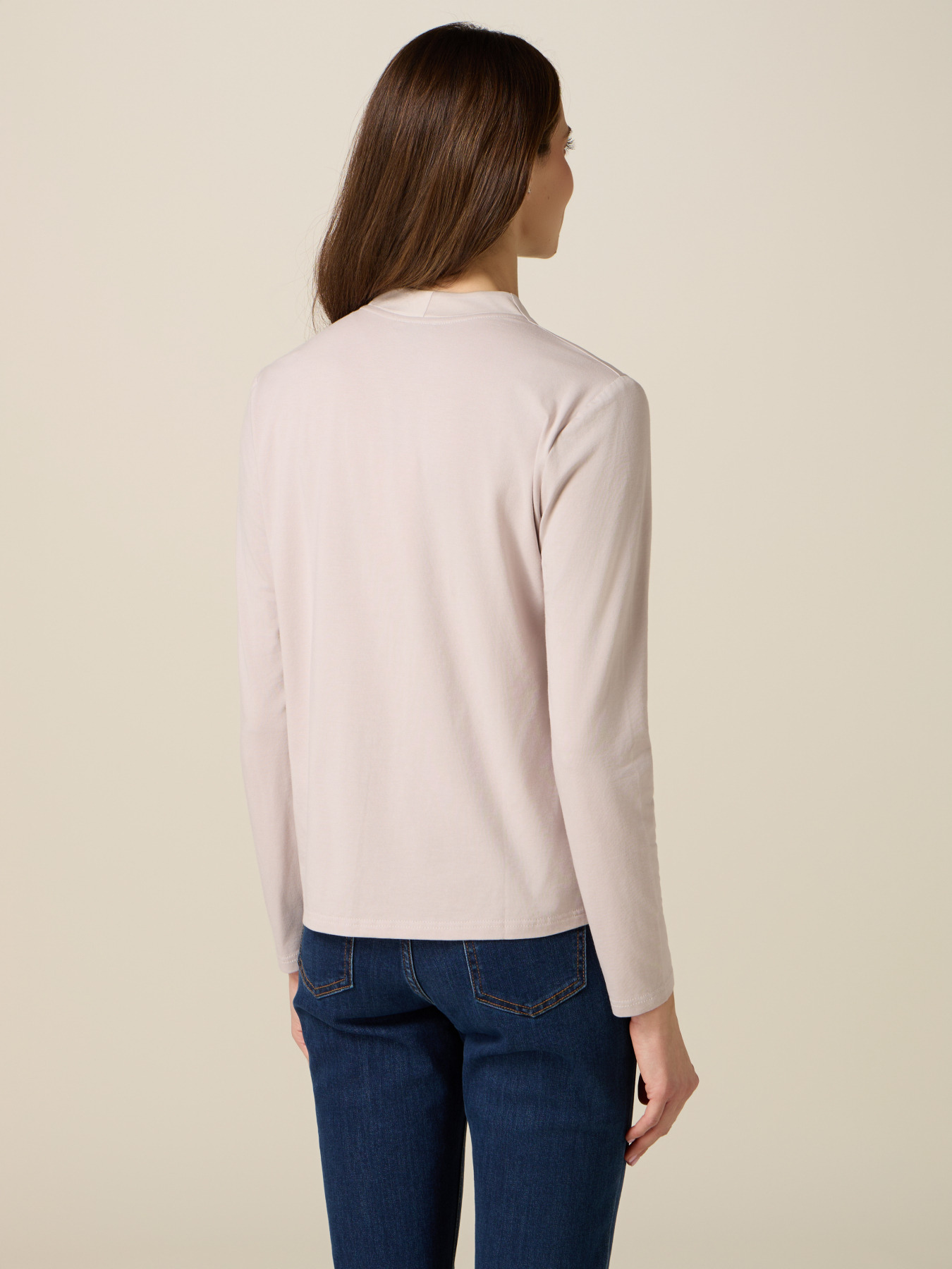 Two-material long sleeve T-shirt image number 2