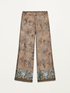 Patterned satin palazzo trousers image number 4