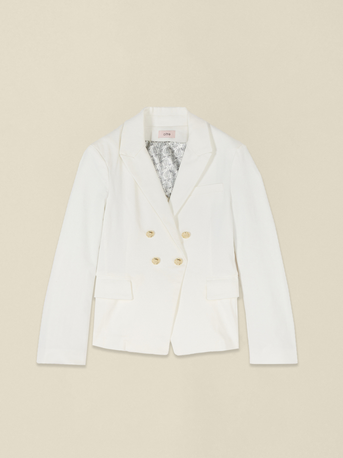 Veste crois&eacute;e en m&eacute;lange de coton image number 3