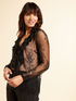 Lace shirt with contrasting top image number 2