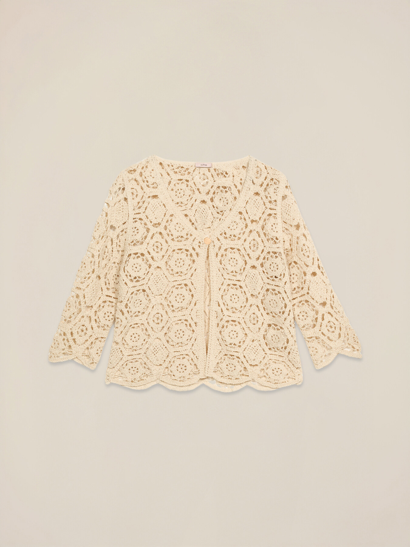 Openwork knit cardigan image number 3