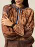 Patterned blouse with bow image number 2