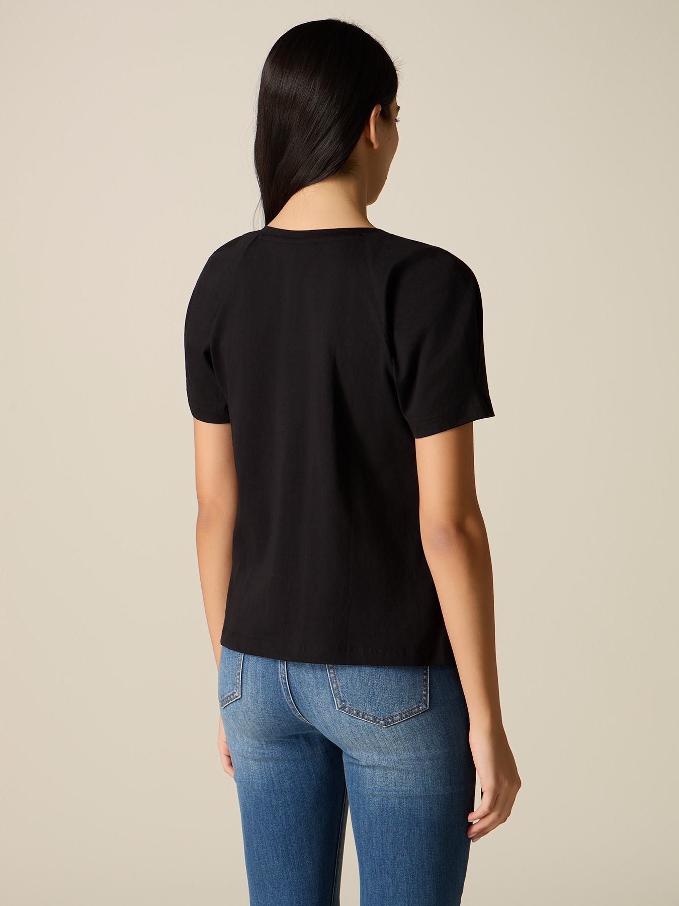 Cotton t-shirt with stone settings image number 1