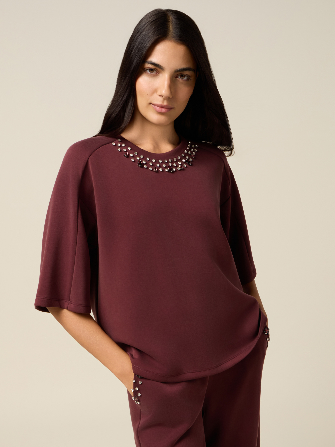 Sudadera oversize con bolsillos de parche image number 0