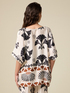 Patterned satin kimono blouse image number 1