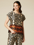 Blusa in twill fantasia image number 0