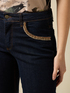 Cropped regular jeans with jewel chains image number 2