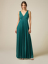 Long pleated jersey dress image number 0