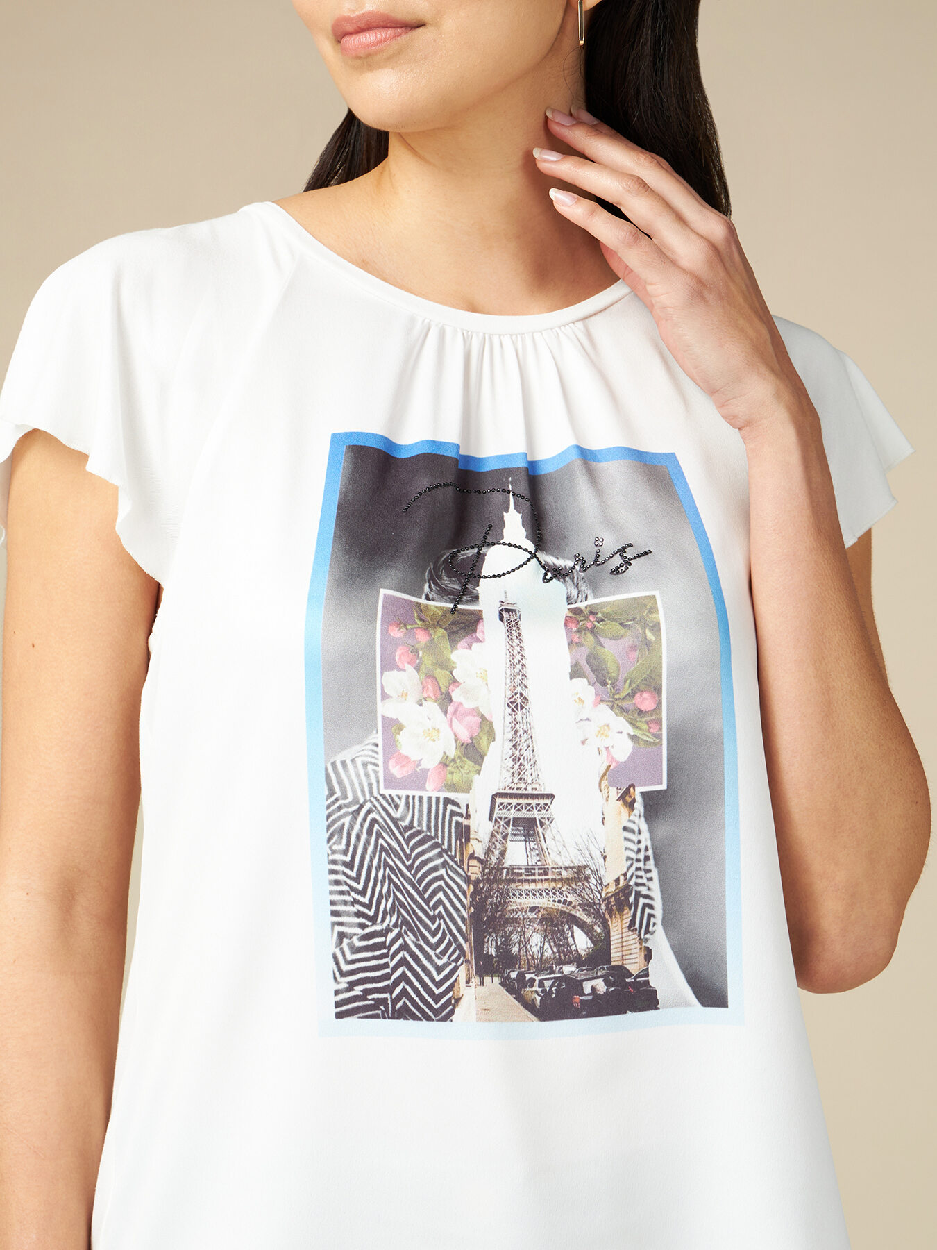 T-shirt bi-mati&egrave;re avec impression image number 3