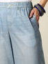 Pantaloni palazzo in raso effetto denim image number 2