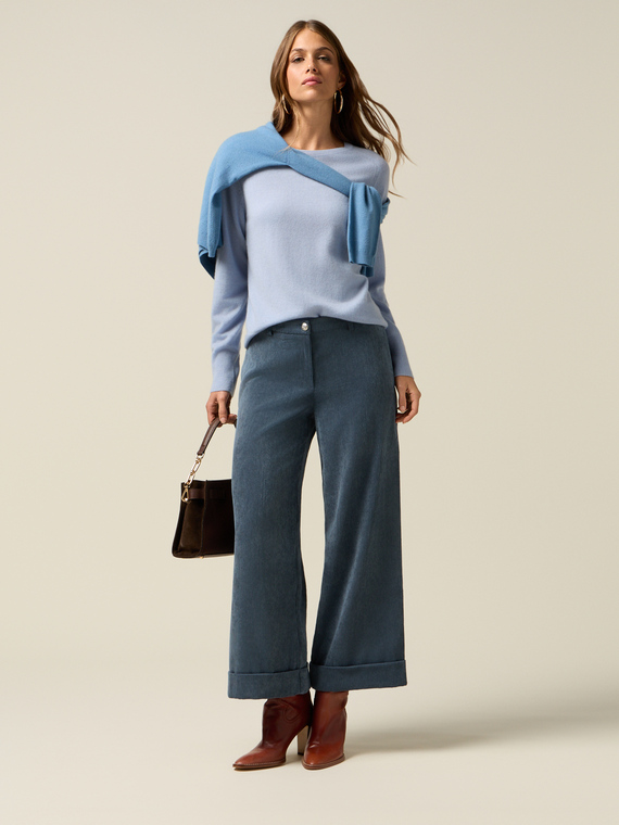 Pantalones cropped de terciopelo