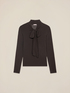 Cashmere-blend T-shirt with bow image number 3