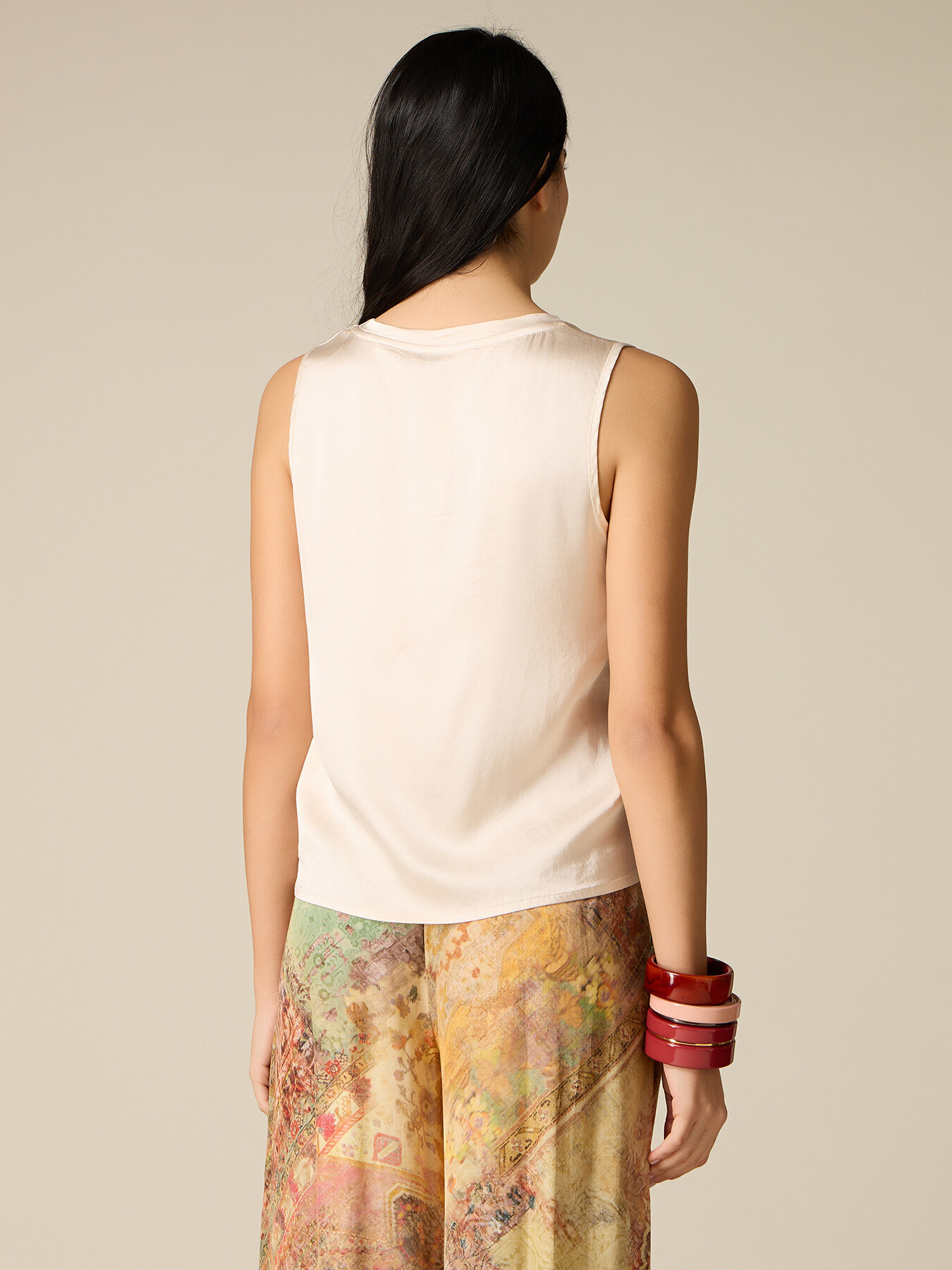 Viscose blend satin top image number 1