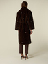 Long faux fur coat with eyelets image number 1