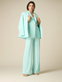 Wide-leg palazzo pants in crepe fabric image number 0