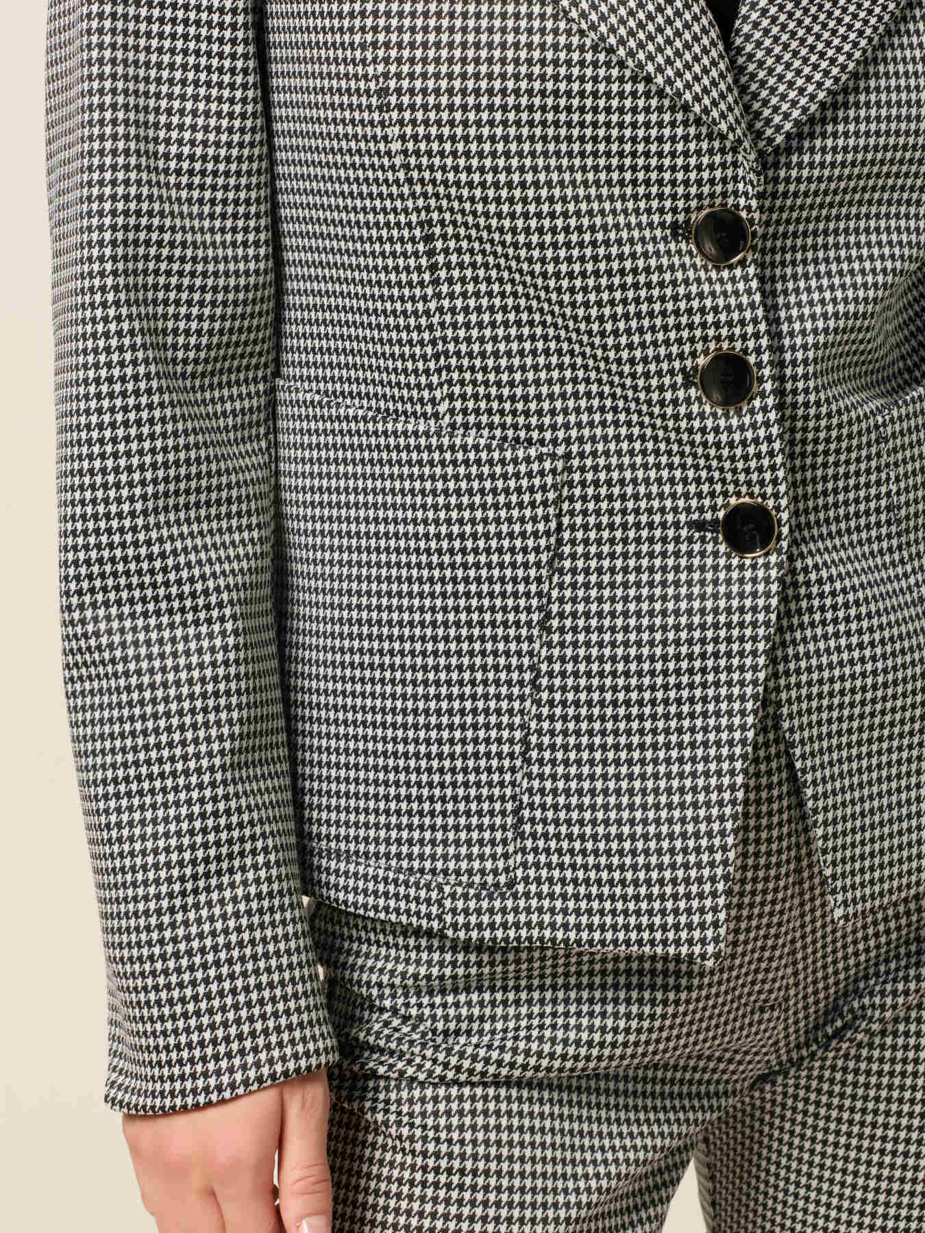 Houndstooth blazer in milano stitch image number 2