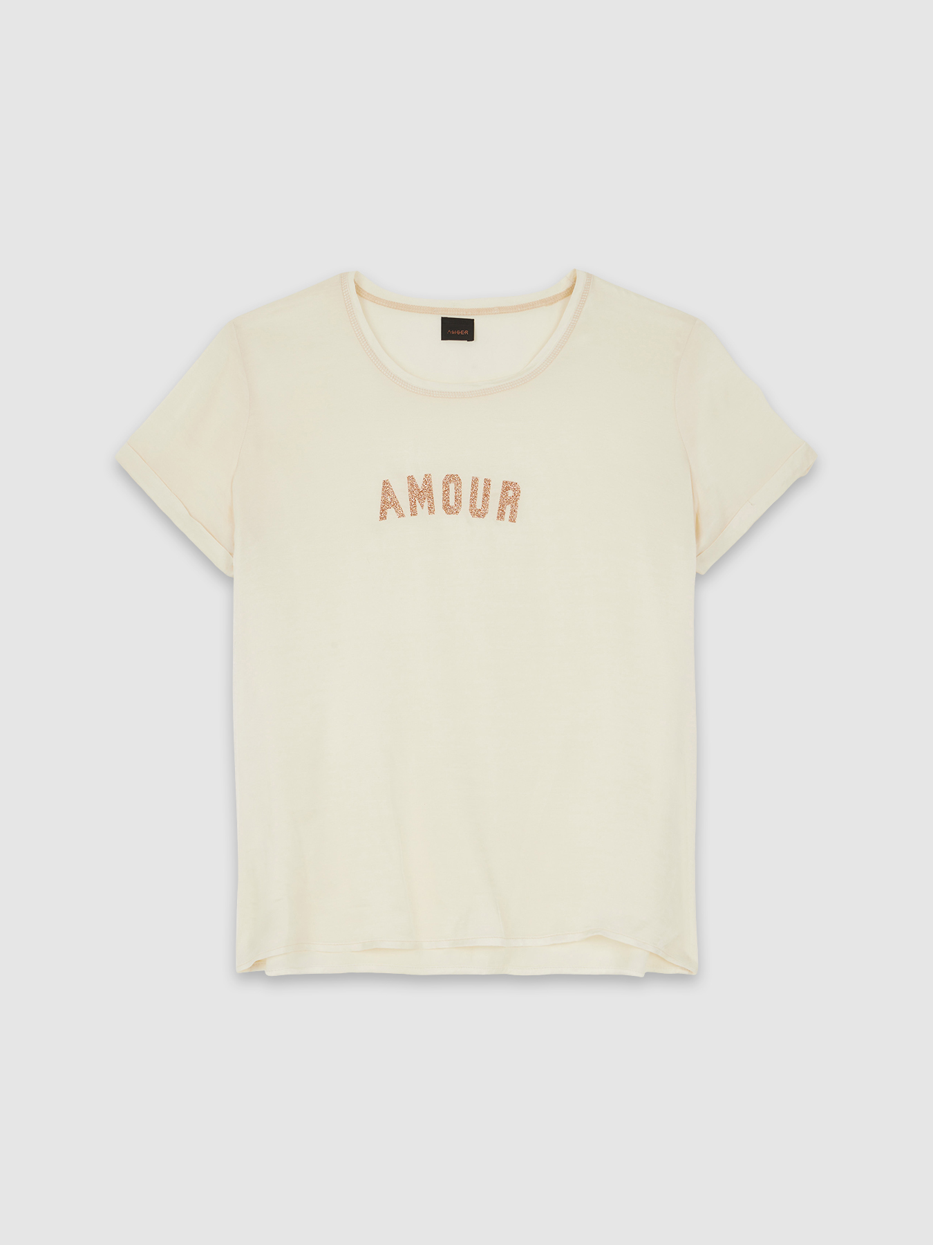 Viscose T-shirt with lettering image number 3