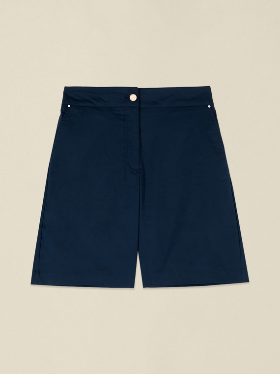 Bermuda shorts in cotton blend gabardine