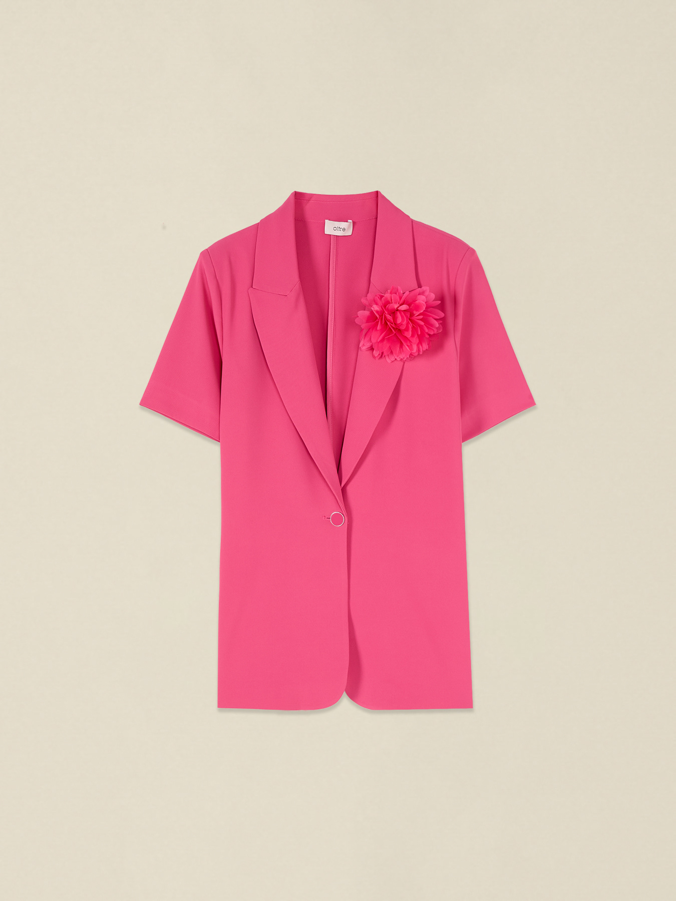 Short sleeve blazer with floral appliqu&eacute; image number 3