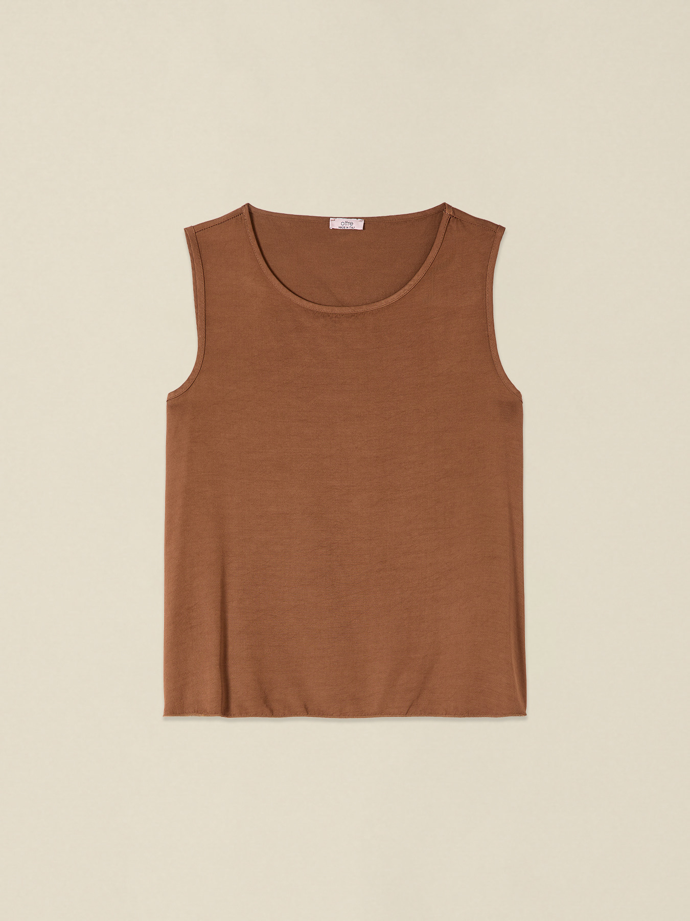 Sleeveless linen blend top image number 3