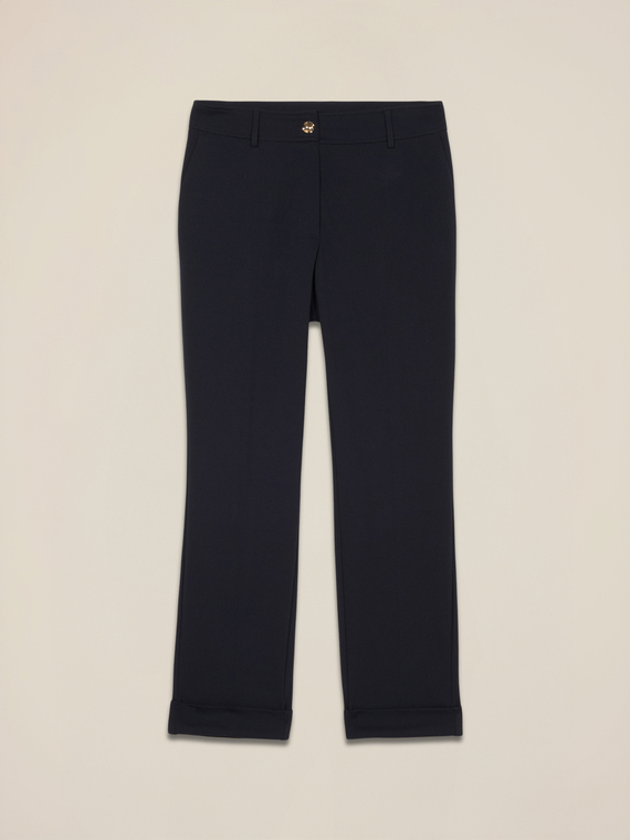Regular pants in scuba crepe fabric