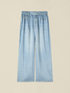Pantaloni palazzo in raso effetto denim image number 4