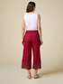 Pantaloni cropped cu inserții de macrameu image number 1