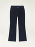 Pantaloni evazați din denim cu efect de catifea image number 4