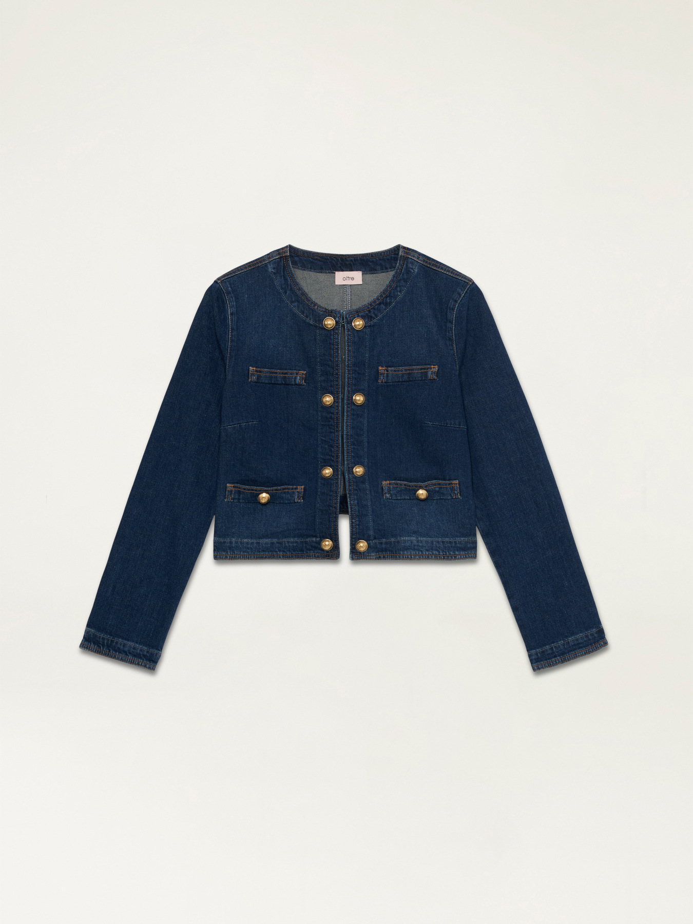 Giacca in denim con bottoni araldici image number 3