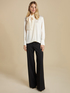 Satin blouse with bow image number 0