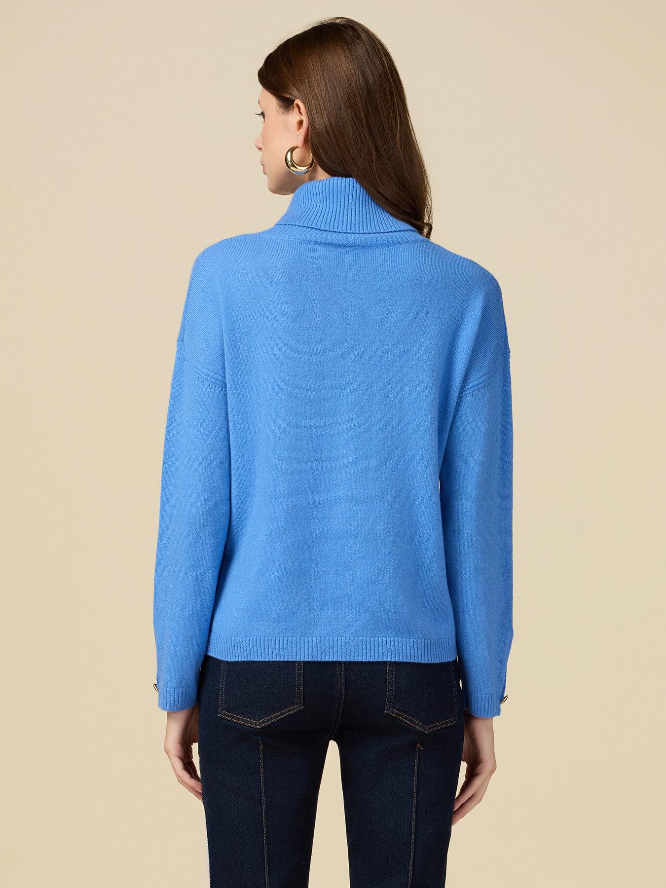 Pull col roul&eacute; en laine/cachemire image number 1