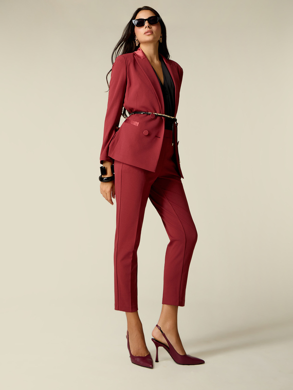 Regular pants in cr&ecirc;pe fabric