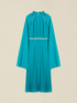 Pleated dress with jewel belt image number 3