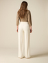 Wide-leg palazzo pants in crepe fabric image number 1