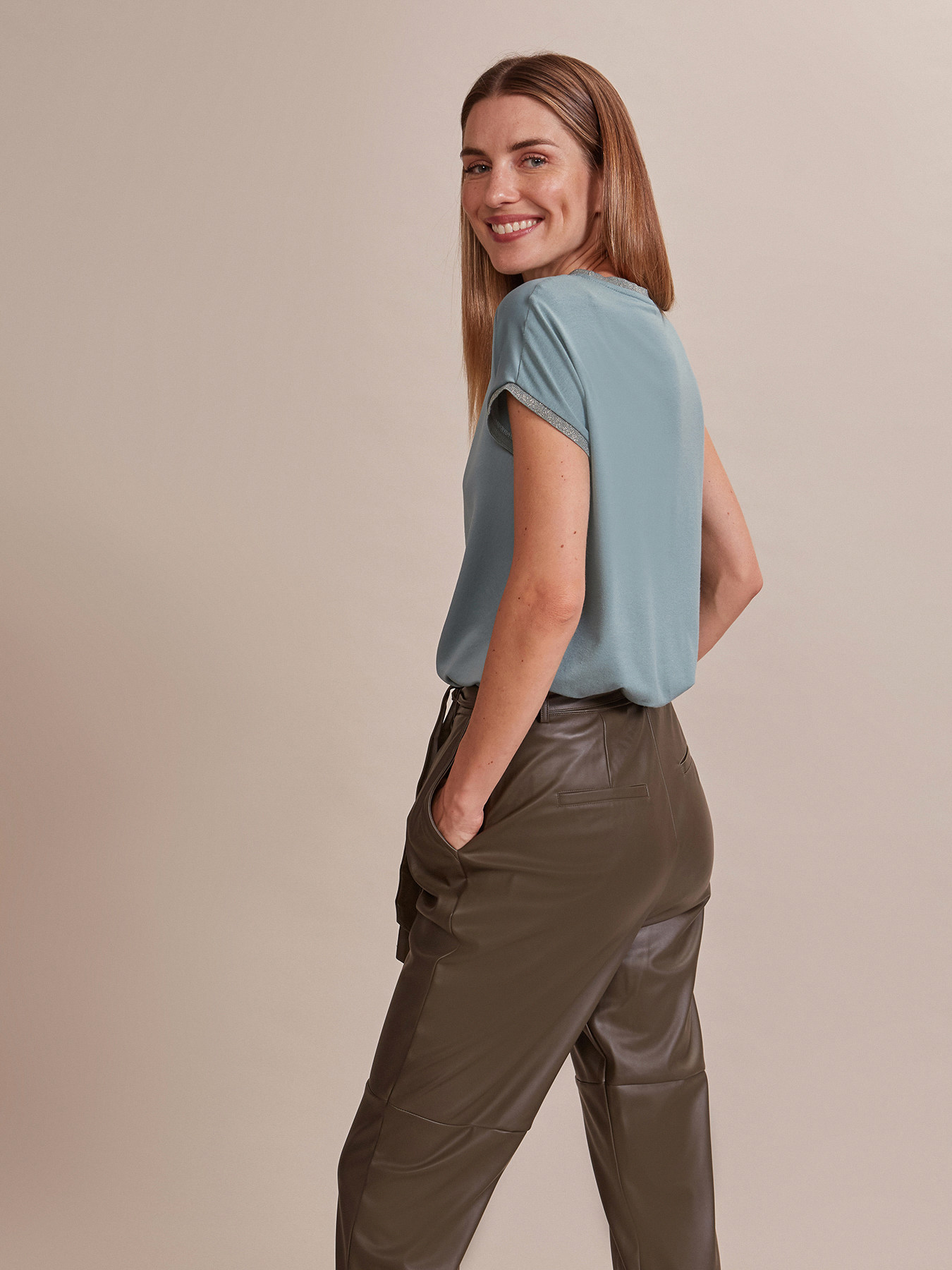 Top de dos tejidos image number 1