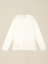 Viscose blend sweater with lace insert image number 3
