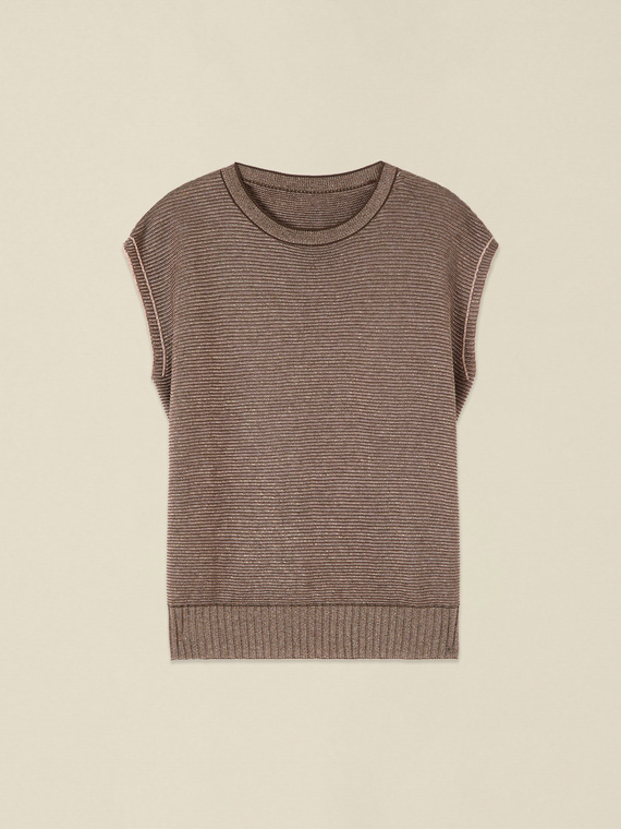 Gilet en tricot lurex