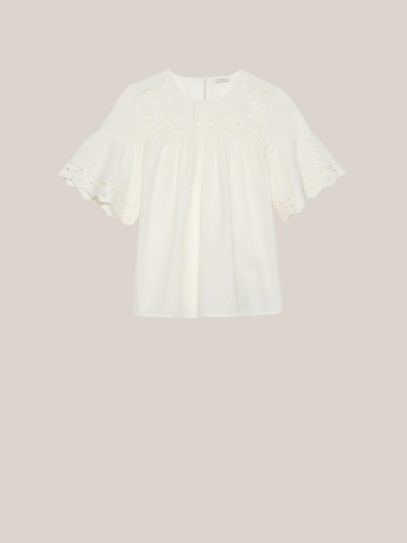 Blouse with broderie anglaise details image number 3