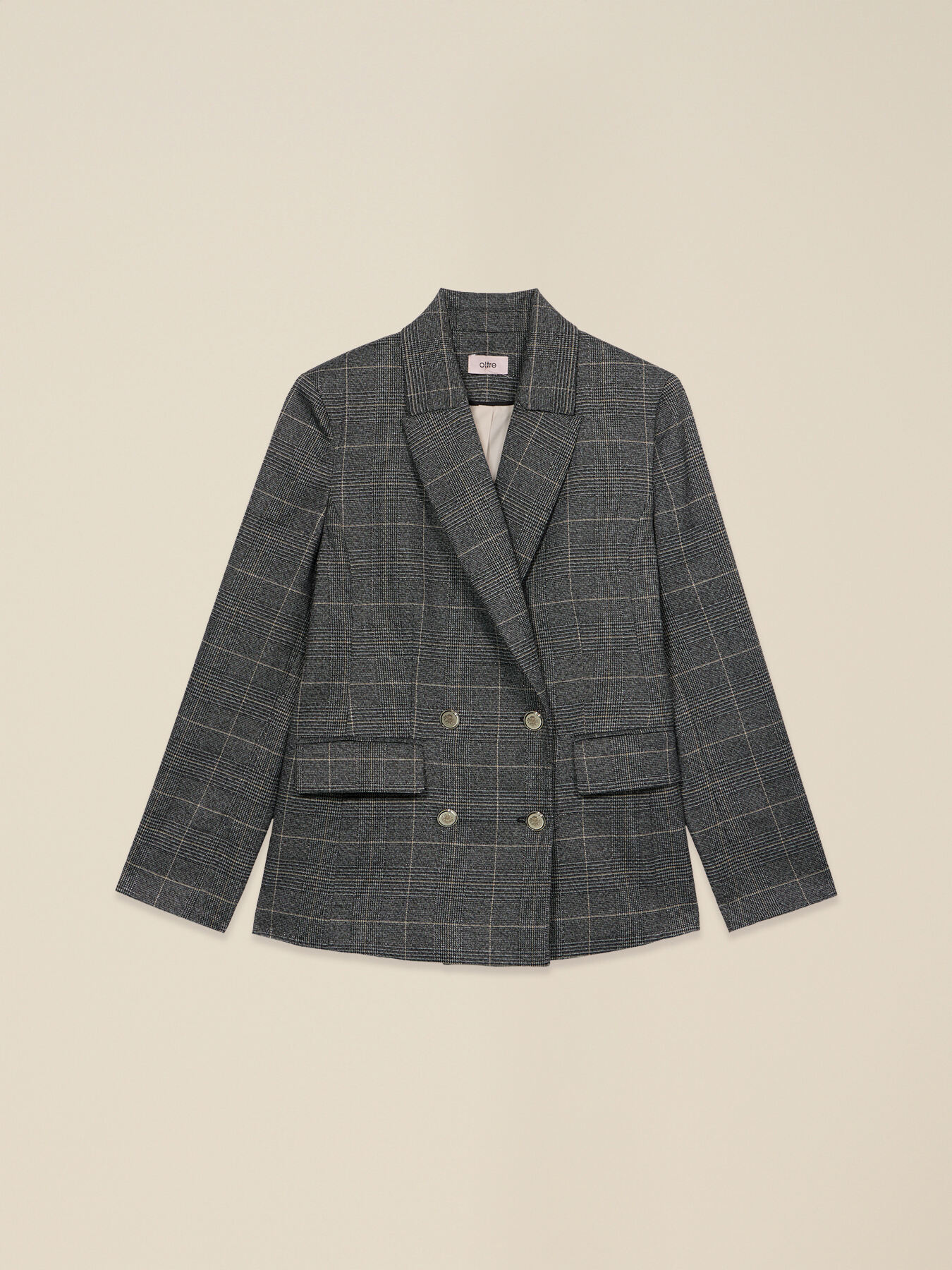 Double-breasted check blazer image number 4