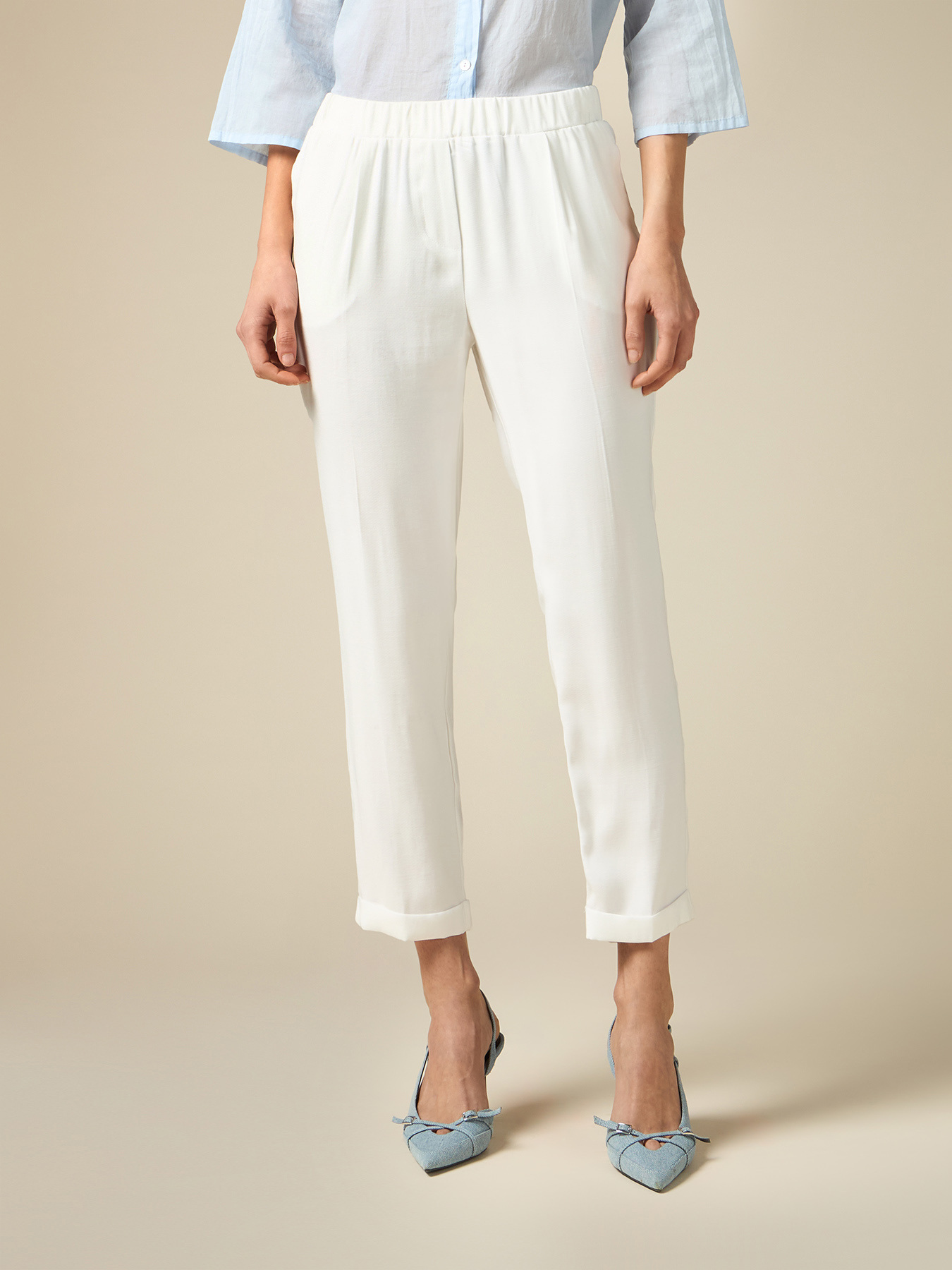 Pantalon en twill de viscose image number 3