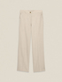 Pantalones palazzo de tejido fluido image number 4