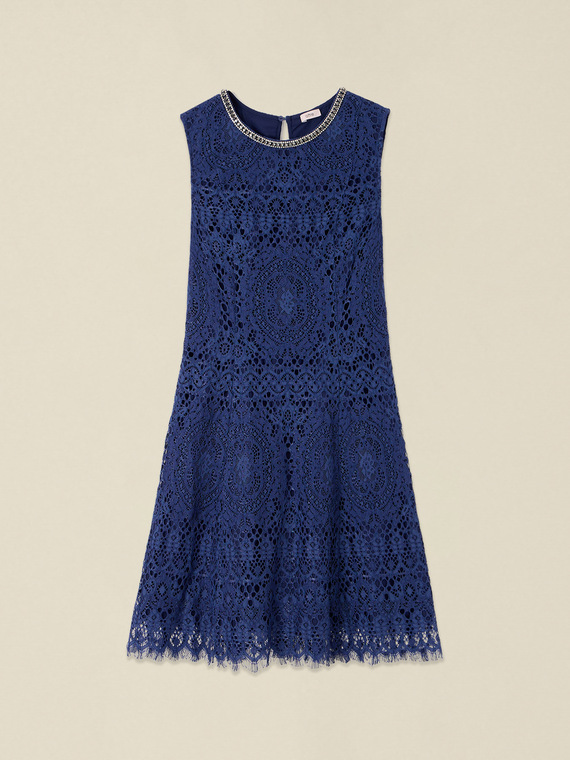 Lace dress with jewel detail