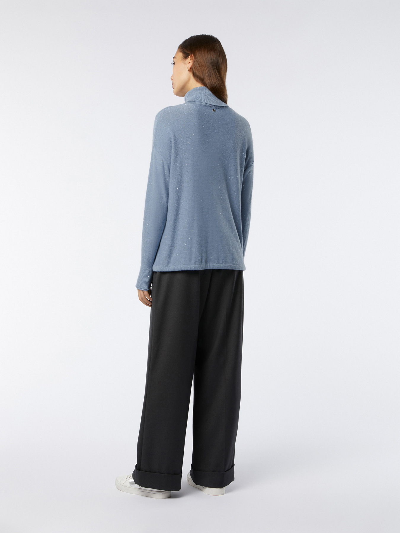 Cashmere blend lurex turtleneck sweater with sequins image number 1
