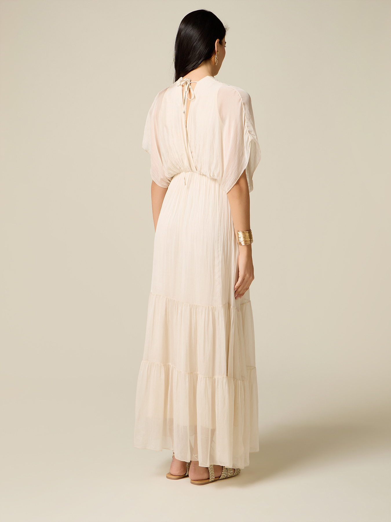 Vestito lungo in voile misto seta image number 1