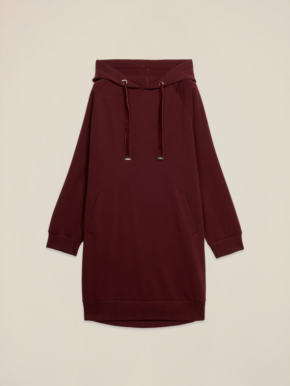 Vestito over in felpa con cappuccio