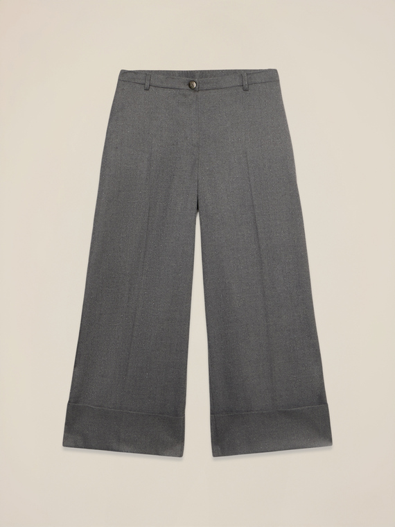 Cropped flannel trousers
